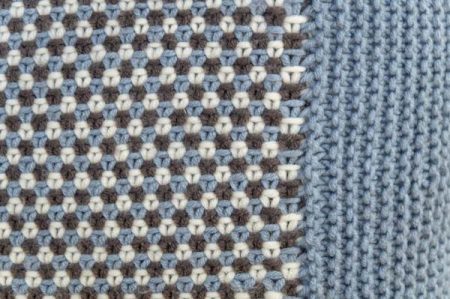3-farbiges Wabenmuster, gestrickt